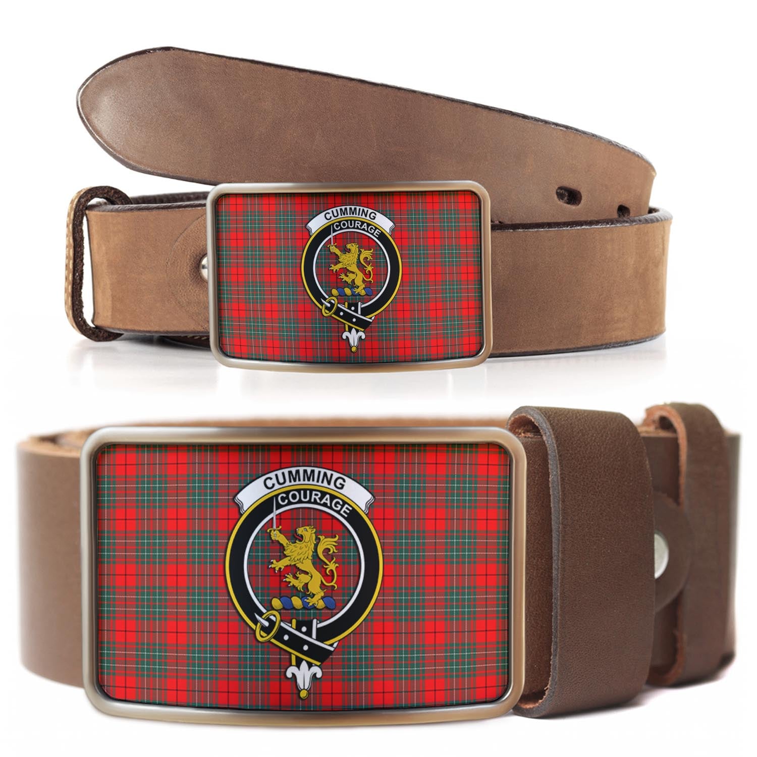 Cumming Modern Tartan Belt Buckles with Family Crest - Tartan Vibes Clothing