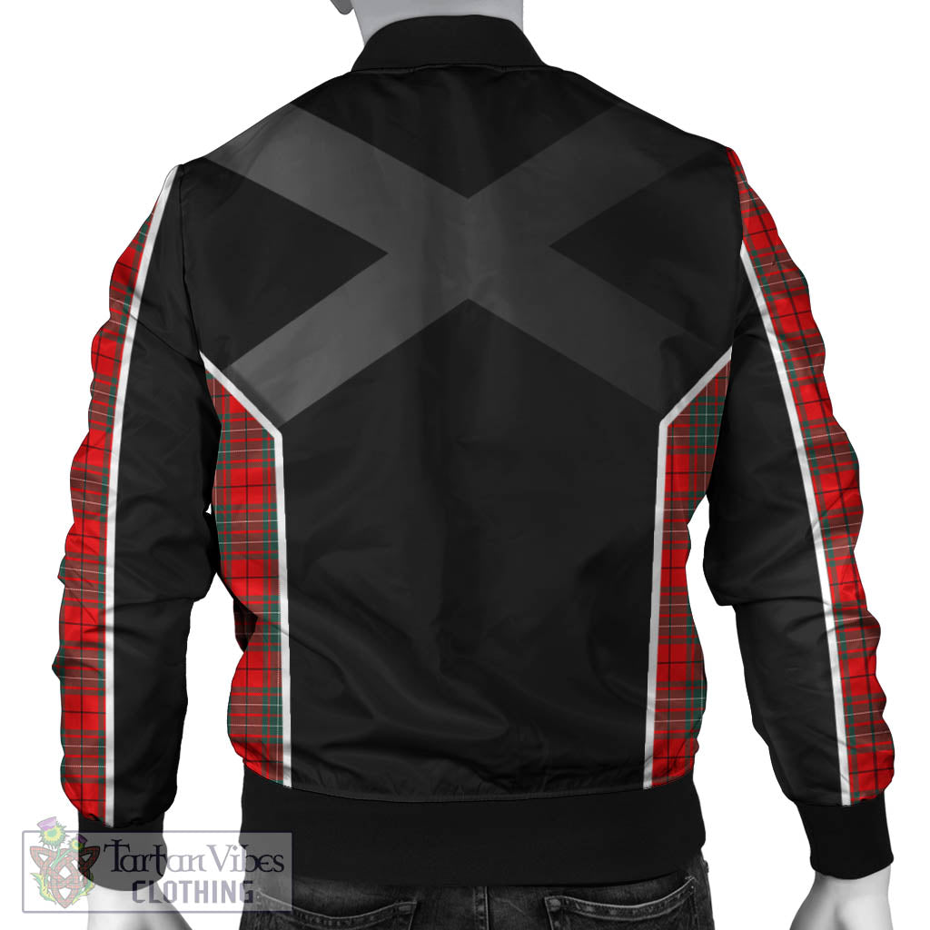 Tartan Vibes Clothing Cumming Modern Tartan Bomber Jacket with Family Crest and Scottish Thistle Vibes Sport Style