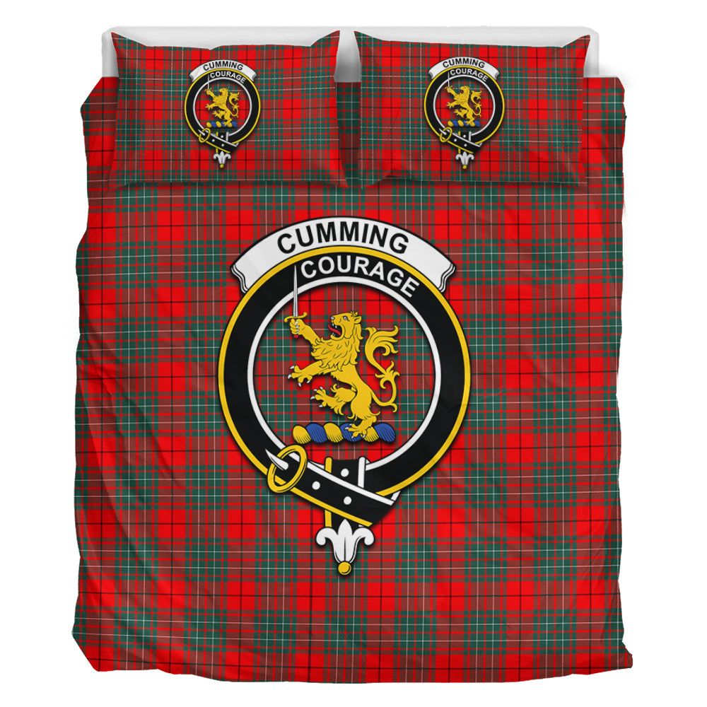 Cumming Modern Tartan Bedding Set with Family Crest - Tartan Vibes Clothing