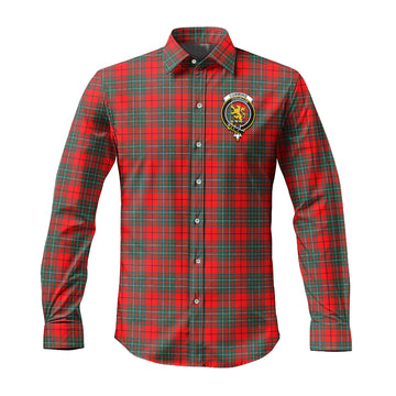 Cumming Modern Tartan Long Sleeve Button Up Shirt with Family Crest