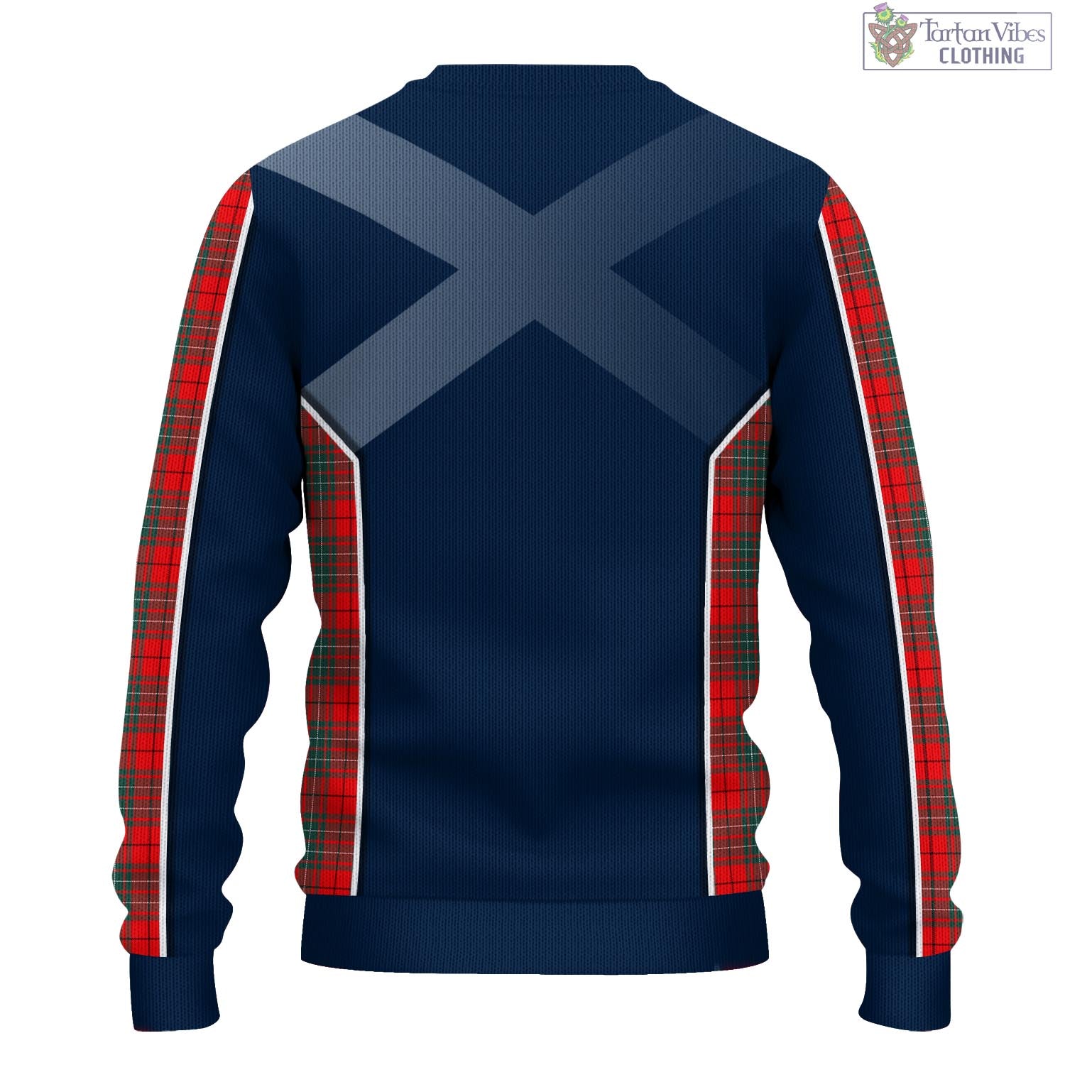 Tartan Vibes Clothing Cumming Modern Tartan Knitted Sweatshirt with Family Crest and Scottish Thistle Vibes Sport Style