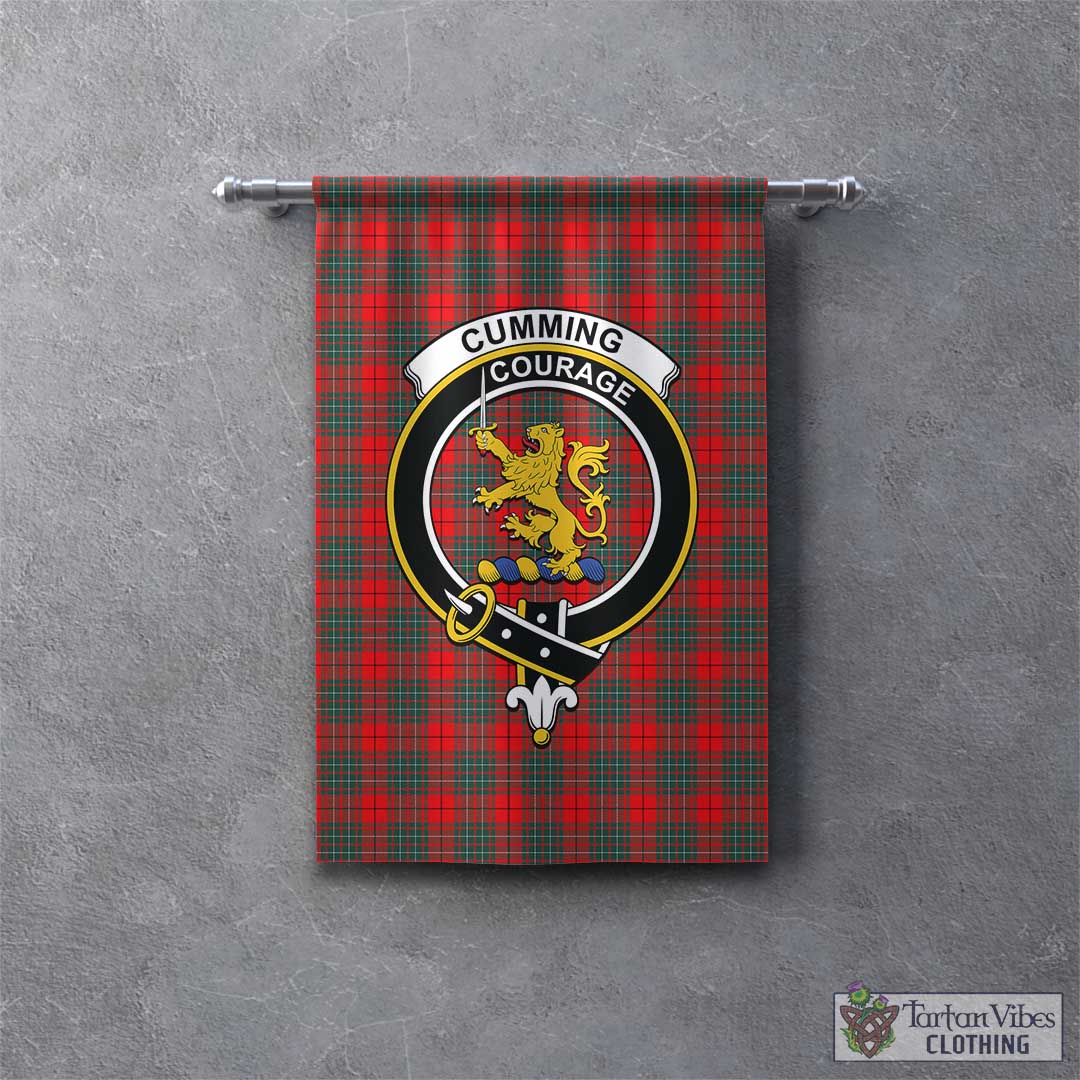 Tartan Vibes Clothing Cumming Modern Tartan Gonfalon, Tartan Banner with Family Crest