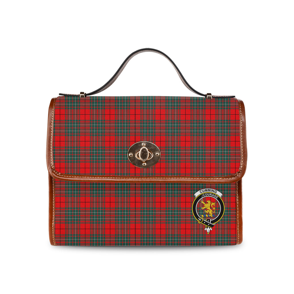 cumming-modern-tartan-leather-strap-waterproof-canvas-bag-with-family-crest