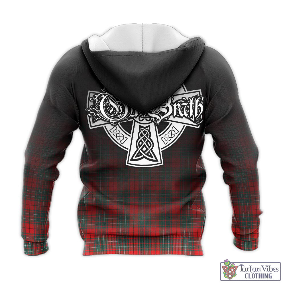 Tartan Vibes Clothing Cumming Modern Tartan Knitted Hoodie Featuring Alba Gu Brath Family Crest Celtic Inspired