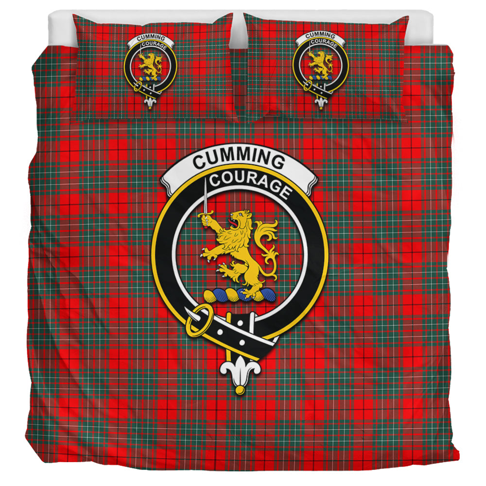 Cumming Modern Tartan Bedding Set with Family Crest UK Bedding Set UK Super King 104*94 inch - Tartan Vibes Clothing