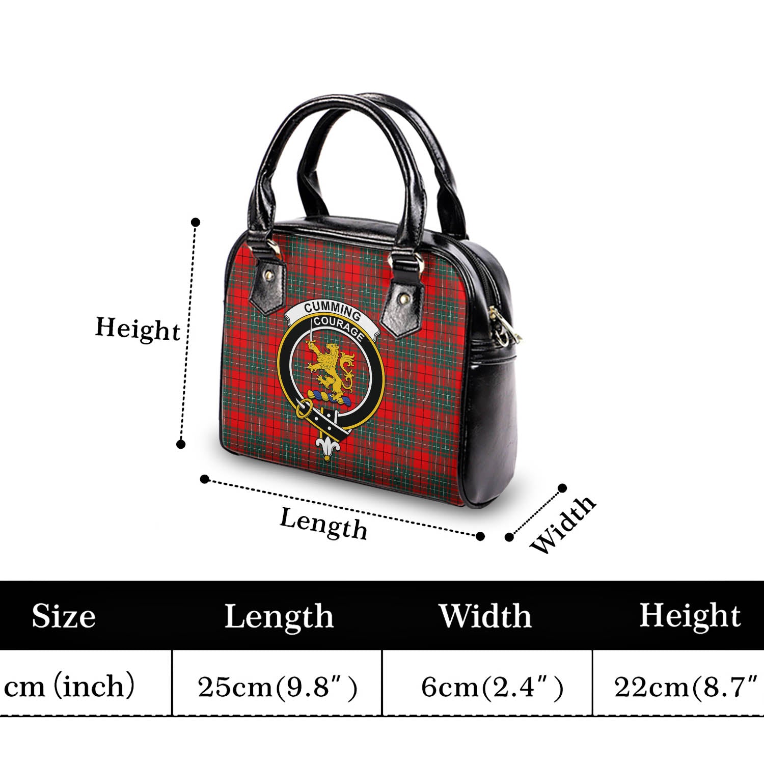 Cumming Modern Tartan Shoulder Handbags with Family Crest - Tartanvibesclothing