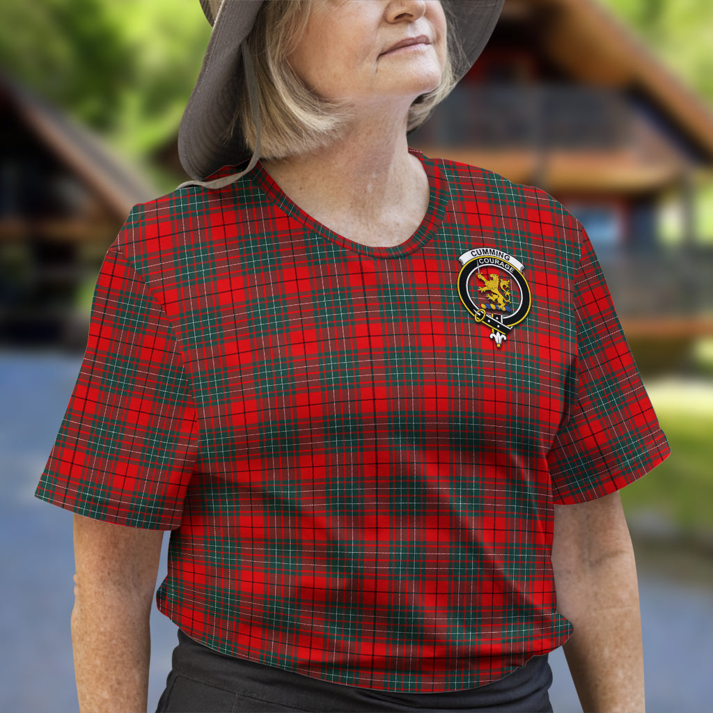 Cumming Modern Tartan T-Shirt with Family Crest - Tartan Vibes Clothing