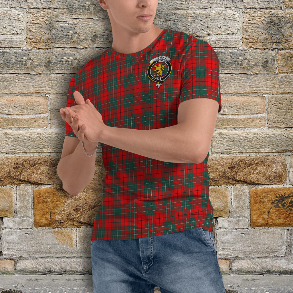 Cumming Modern Tartan T-Shirt with Family Crest - Tartan Vibes Clothing