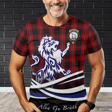 Cunningham Tartan T-Shirt with Alba Gu Brath Regal Lion Emblem