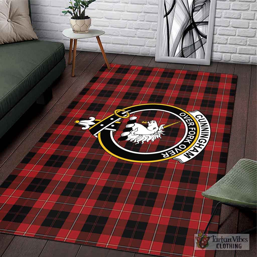 Tartan Vibes Clothing Cunningham Tartan Area Rug with Family Crest