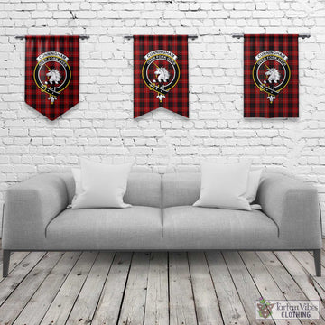 Cunningham Tartan Gonfalon, Tartan Banner with Family Crest