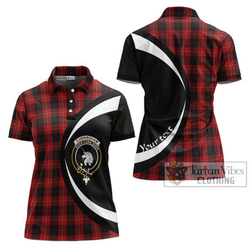 Cunningham Tartan Women's Polo Shirt with Family Crest Circle Style