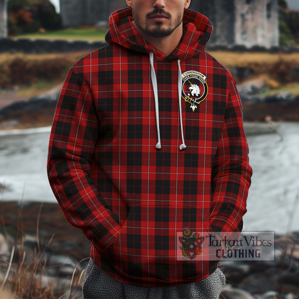 Cunningham Tartan Cotton Hoodie with Family Crest Pullover Hoodie XS - Tartan Vibes Clothing