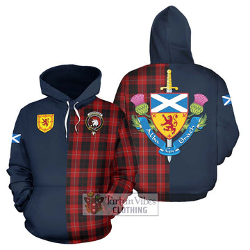 Cunningham Tartan Hoodie Alba with Scottish Lion Royal Arm Half Style