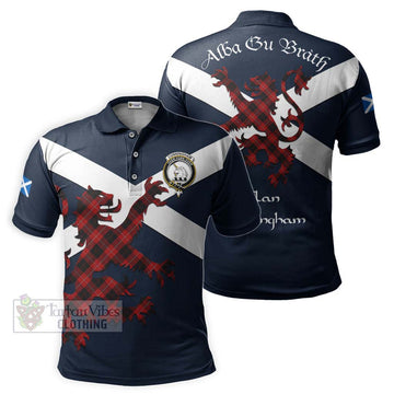 Cunningham Tartan Lion Rampant Polo Shirt Proudly Display Your Heritage with Alba Gu Brath and Clan Name