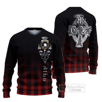 Cunningham Tartan Ugly Sweater Featuring Alba Gu Brath Family Crest Celtic Inspired