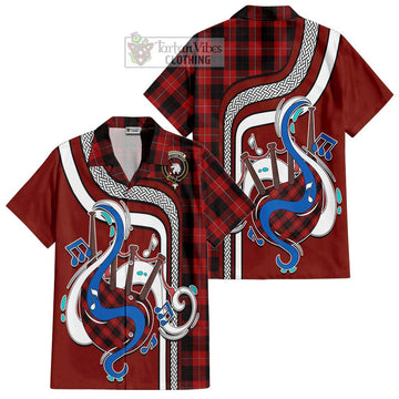 Cunningham Tartan Short Sleeve Button Shirt with Epic Bagpipe Style