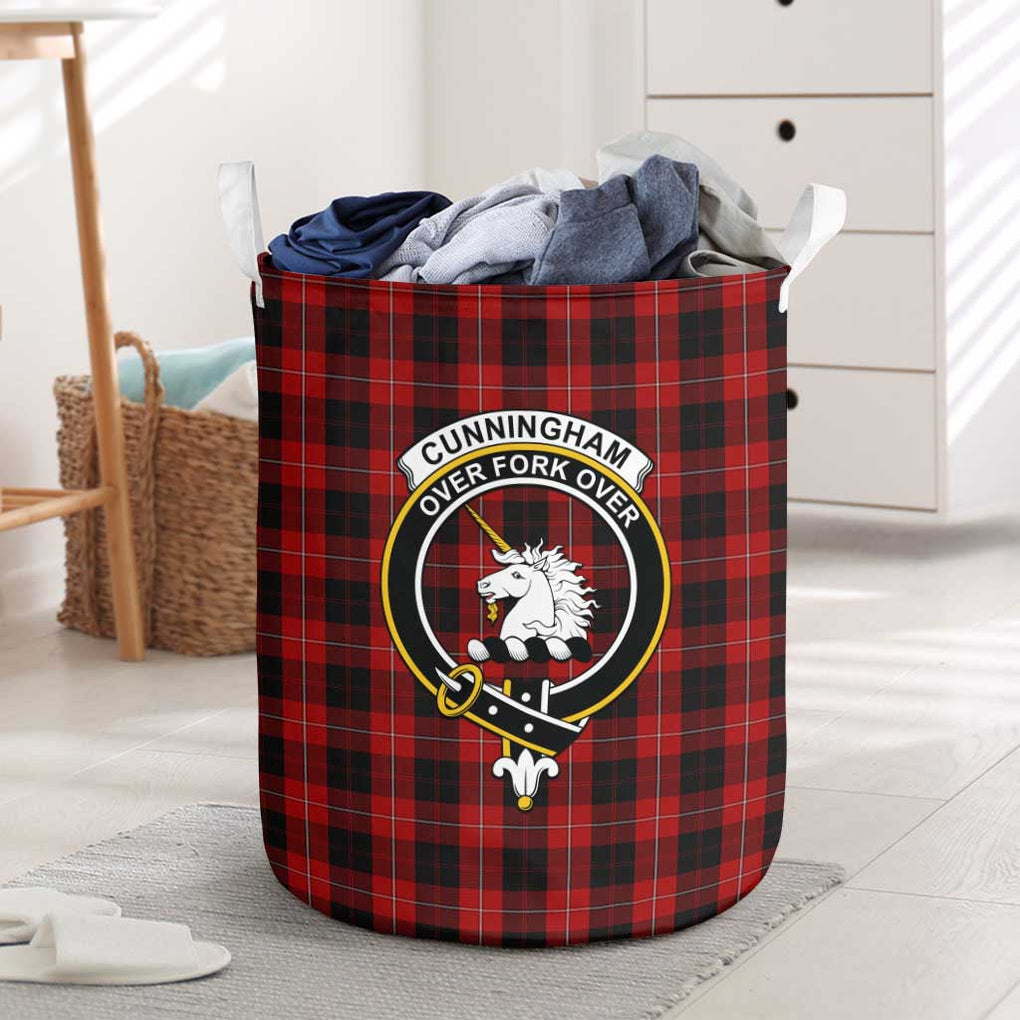 Cunningham Tartan Laundry Basket with Family Crest One Size - Tartanvibesclothing Shop