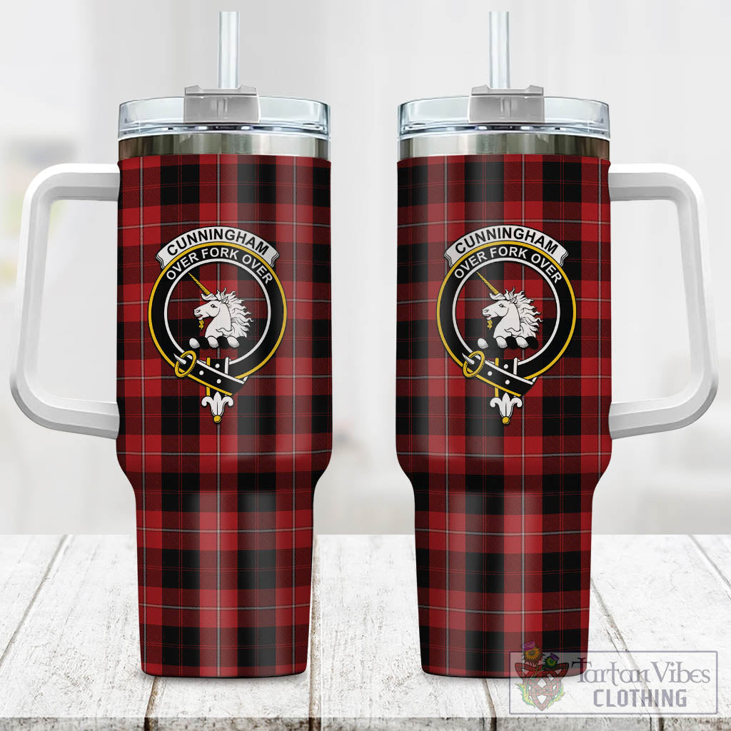 Tartan Vibes Clothing Cunningham Tartan and Family Crest Tumbler with Handle