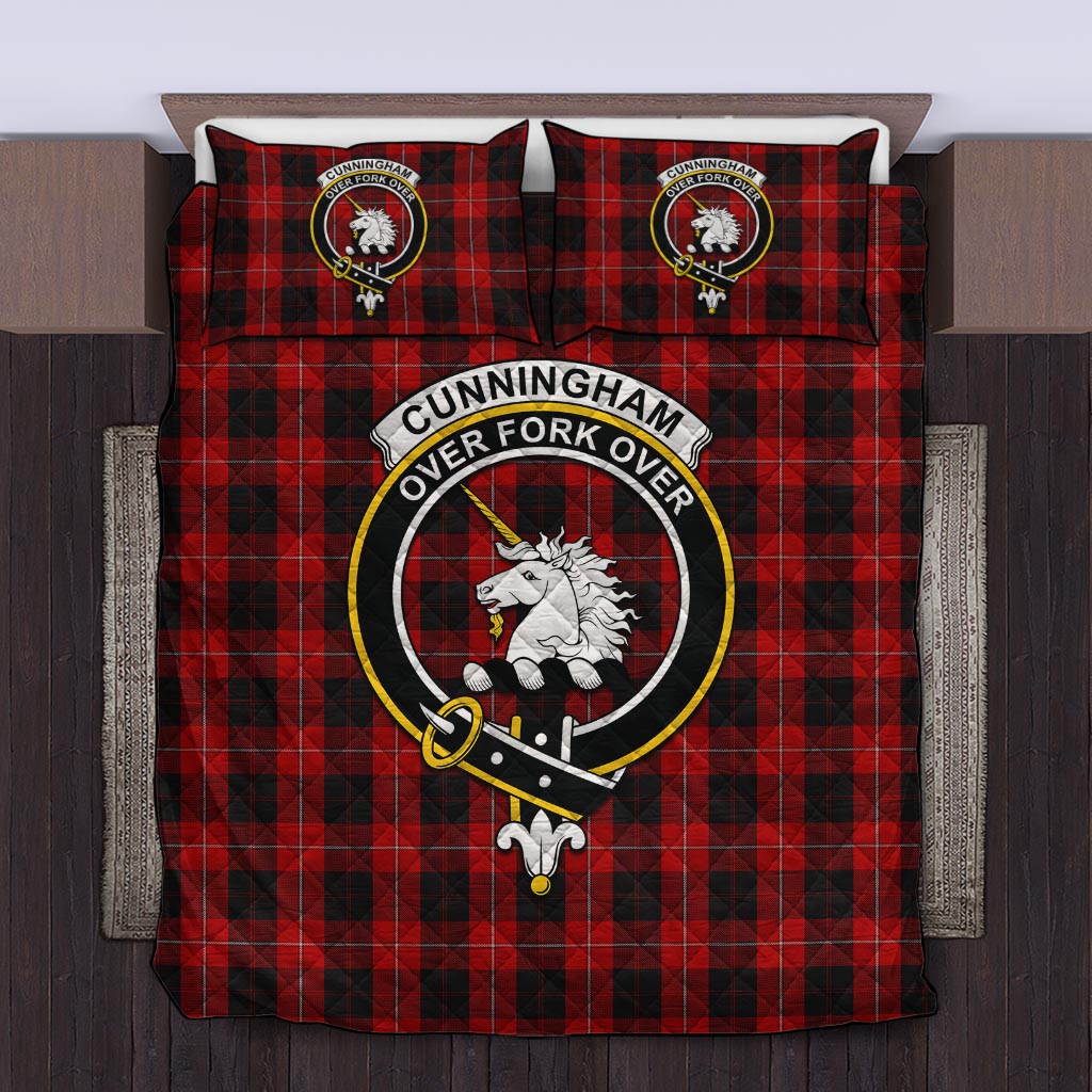 Cunningham Tartan Quilt Bed Set with Family Crest Twin - Tartan Vibes Clothing