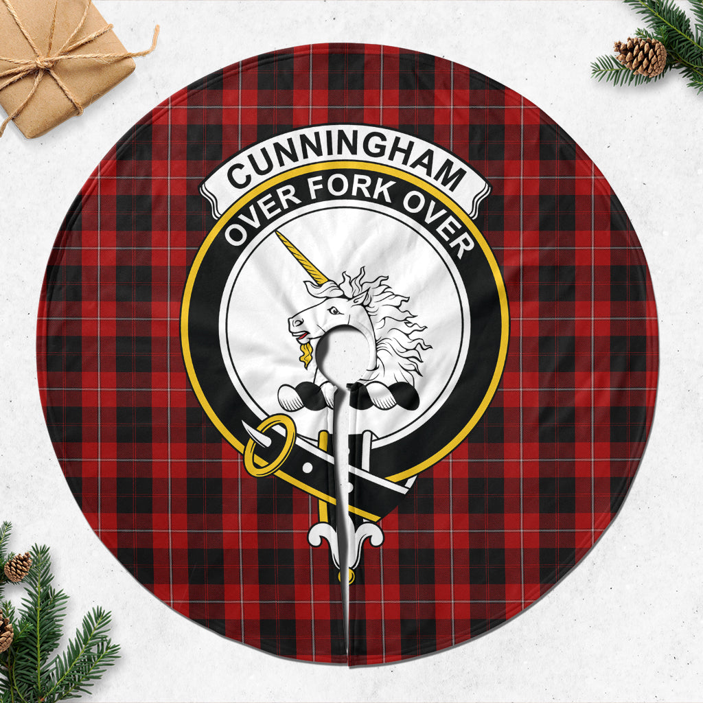 Cunningham Tartan Christmas Tree Skirt with Family Crest - Tartanvibesclothing