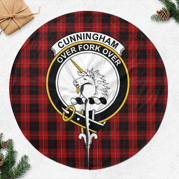 Cunningham Tartan Christmas Tree Skirt with Family Crest