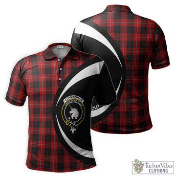 Cunningham Tartan Men's Polo Shirt with Family Crest Circle Style