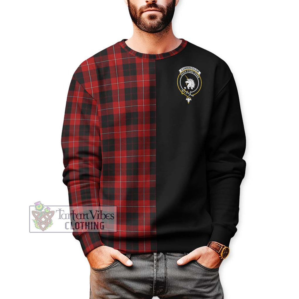 Cunningham Tartan Sweatshirt with Family Crest and Half Of Me Style Unisex - Tartanvibesclothing Shop