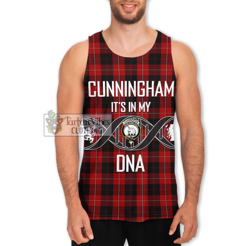 Cunningham Tartan Men's Tank Top with Family Crest DNA In Me Style Men - Tartanvibesclothing Shop