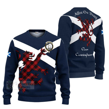 Cunningham Tartan Lion Rampant Ugly Sweater Proudly Display Your Heritage with Alba Gu Brath and Clan Name