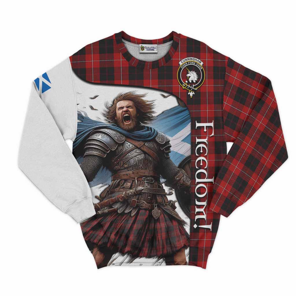 Tartan Vibes Clothing Cunningham Crest Tartan Sweatshirt Inspired by the Freedom of Scottish Warrior