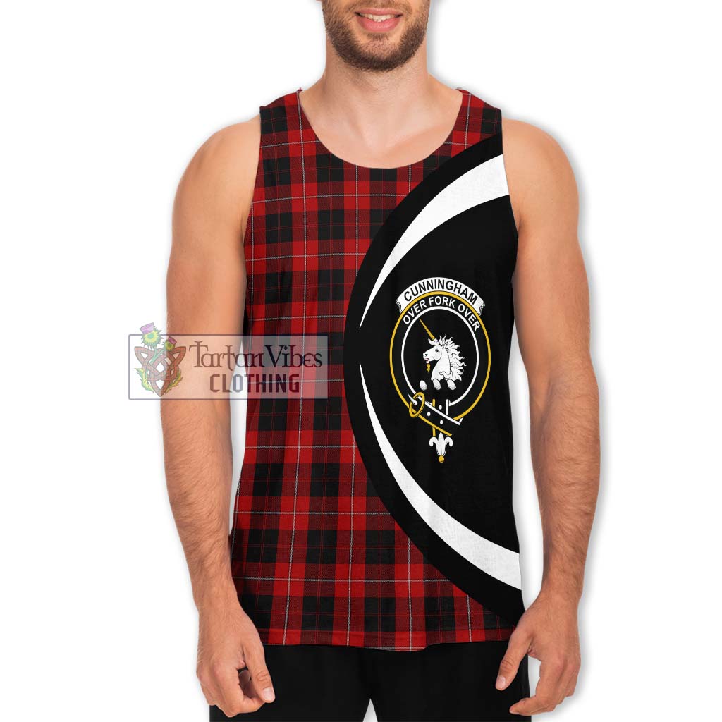 Cunningham Tartan Men's Tank Top with Family Crest Circle Style Men - Tartan Vibes Clothing