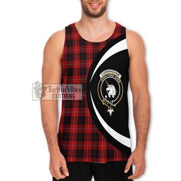 Cunningham Tartan Men's Tank Top with Family Crest Circle Style