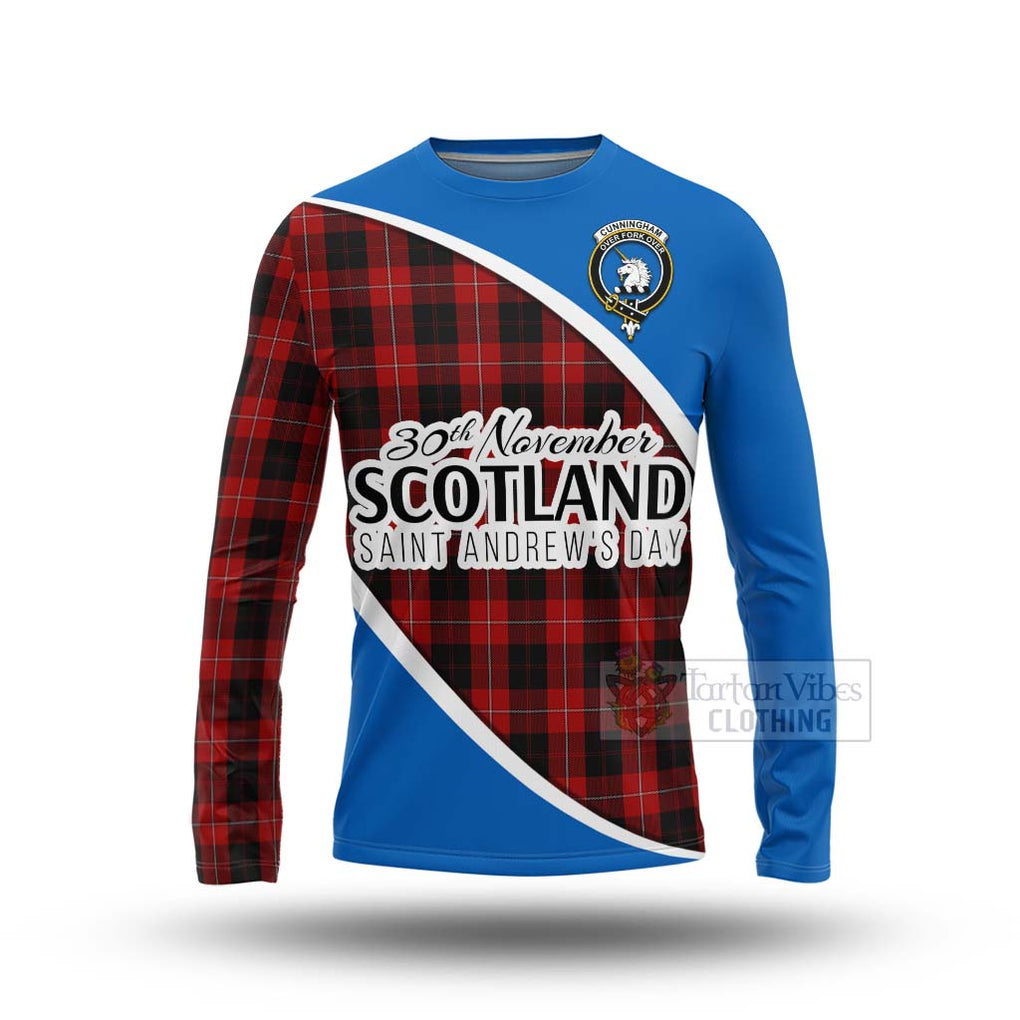 Tartan Vibes Clothing Cunningham Family Crest Tartan Long Sleeve T-Shirt Celebrate Saint Andrew's Day in Style