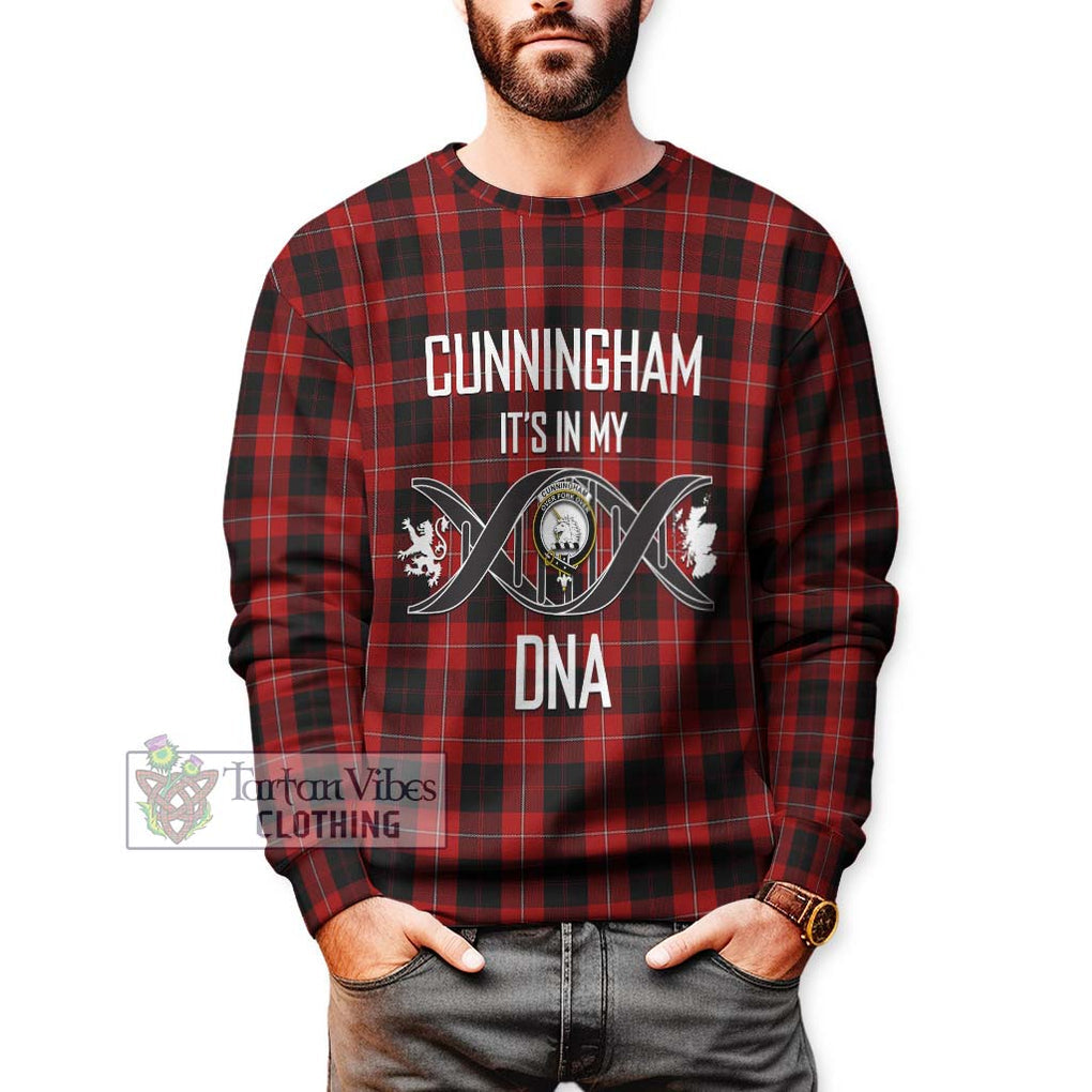 Cunningham Tartan Sweatshirt with Family Crest DNA In Me Style Unisex - Tartanvibesclothing Shop