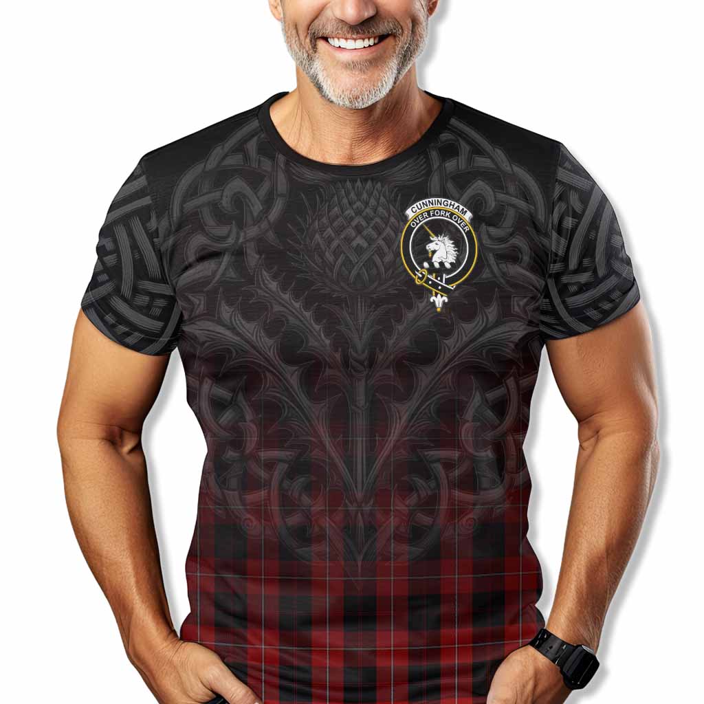 Tartan Vibes Clothing Cunningham Tartan T-Shirt with Family Crest Celtic Thistle Vibes