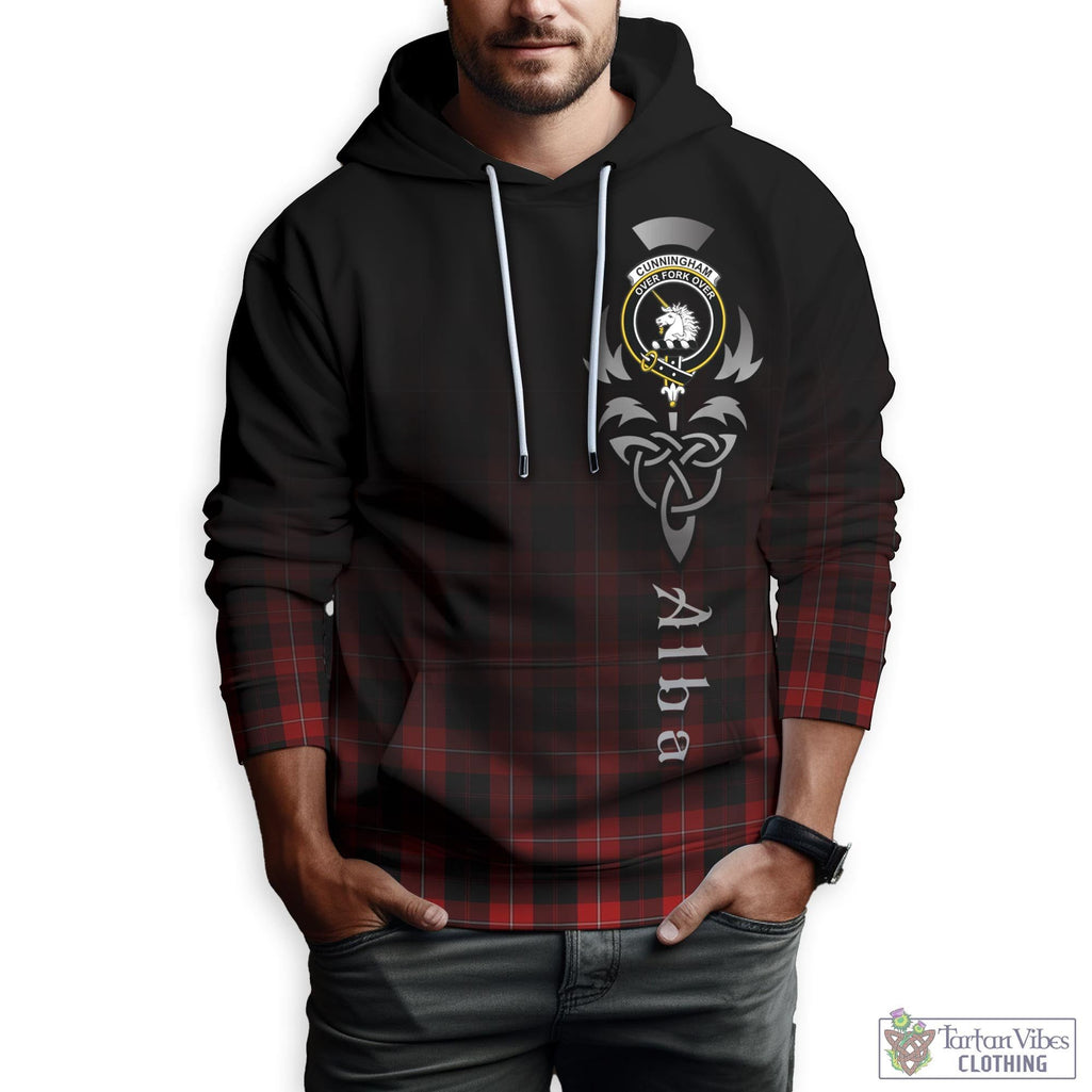 Tartan Vibes Clothing Cunningham Tartan Hoodie Featuring Alba Gu Brath Family Crest Celtic Inspired