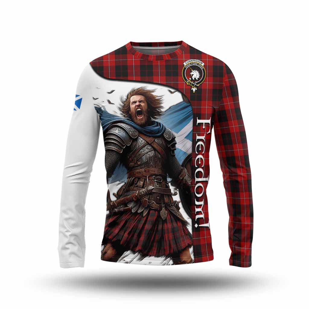 Tartan Vibes Clothing Cunningham Crest Tartan Long Sleeve T-Shirt Inspired by the Freedom of Scottish Warrior