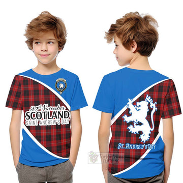 Cunningham Family Crest Tartan Kid T-Shirt Celebrate Saint Andrew's Day in Style