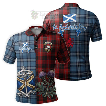 Cunningham Tartan Polo Shirt Happy St. Andrew's Day Half Tartan Style