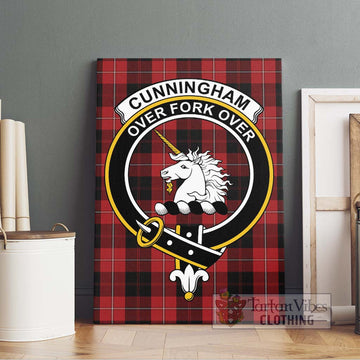 Cunningham Tartan Canvas Print Wall Art with Family Crest