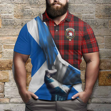 Cunningham Tartan Polo Shirt with Family Crest Scotland Patriotic Style