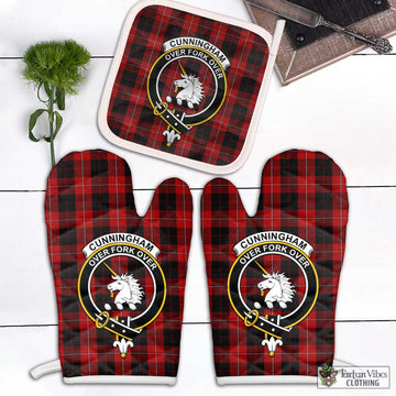 Cunningham Tartan Combo Oven Mitt & Pot-Holder with Family Crest