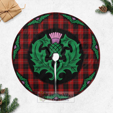 Cunningham Tartan Christmas Tree Skirt Scottish Thistle Style