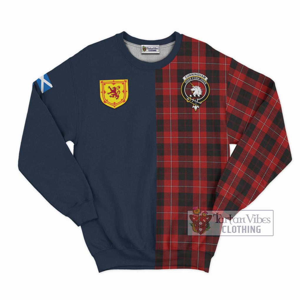 Tartan Vibes Clothing Cunningham Tartan Sweatshirt with Scottish Lion Royal Arm Half Style