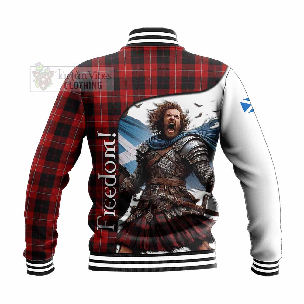 Tartan Vibes Clothing Cunningham Crest Tartan Baseball Jacket Inspired by the Freedom of Scottish Warrior