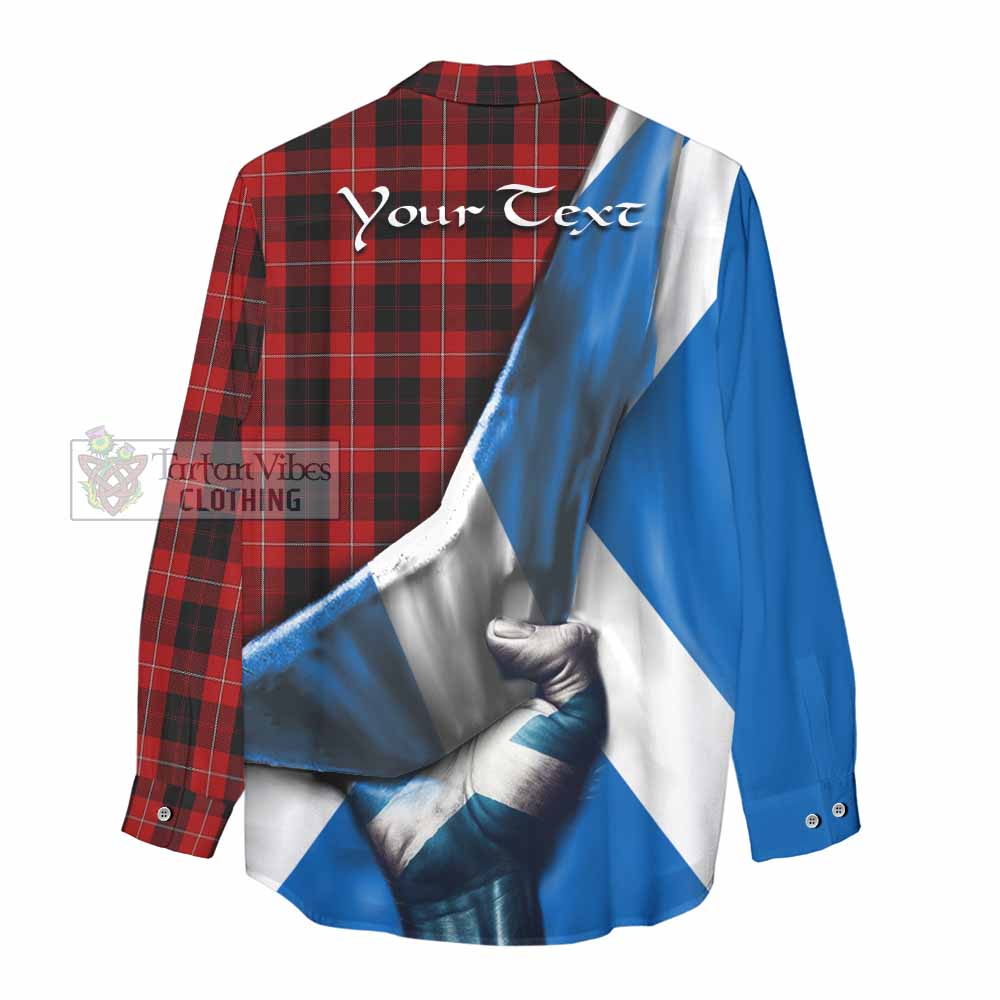 Tartan Vibes Clothing Cunningham Tartan Women's Casual Shirt with Family Crest Scotland Patriotic Style