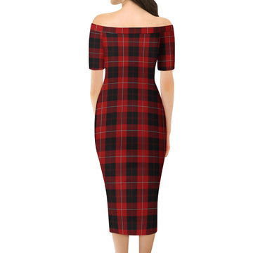 Cunningham Tartan Off Shoulder Lady Dress - Tartan Vibes Clothing