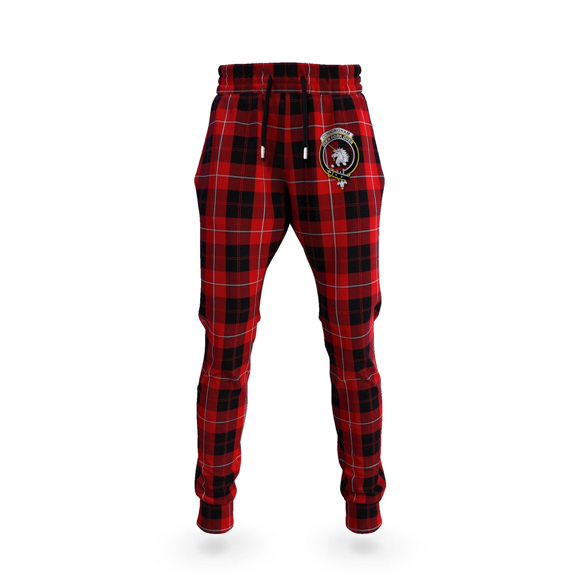 Cunningham Tartan Joggers Pants with Family Crest 5XL - Tartan Vibes Clothing