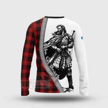 Cunningham Tartan Clan Crest Long Sleeve T-Shirt with Highlander Warrior Celtic Style